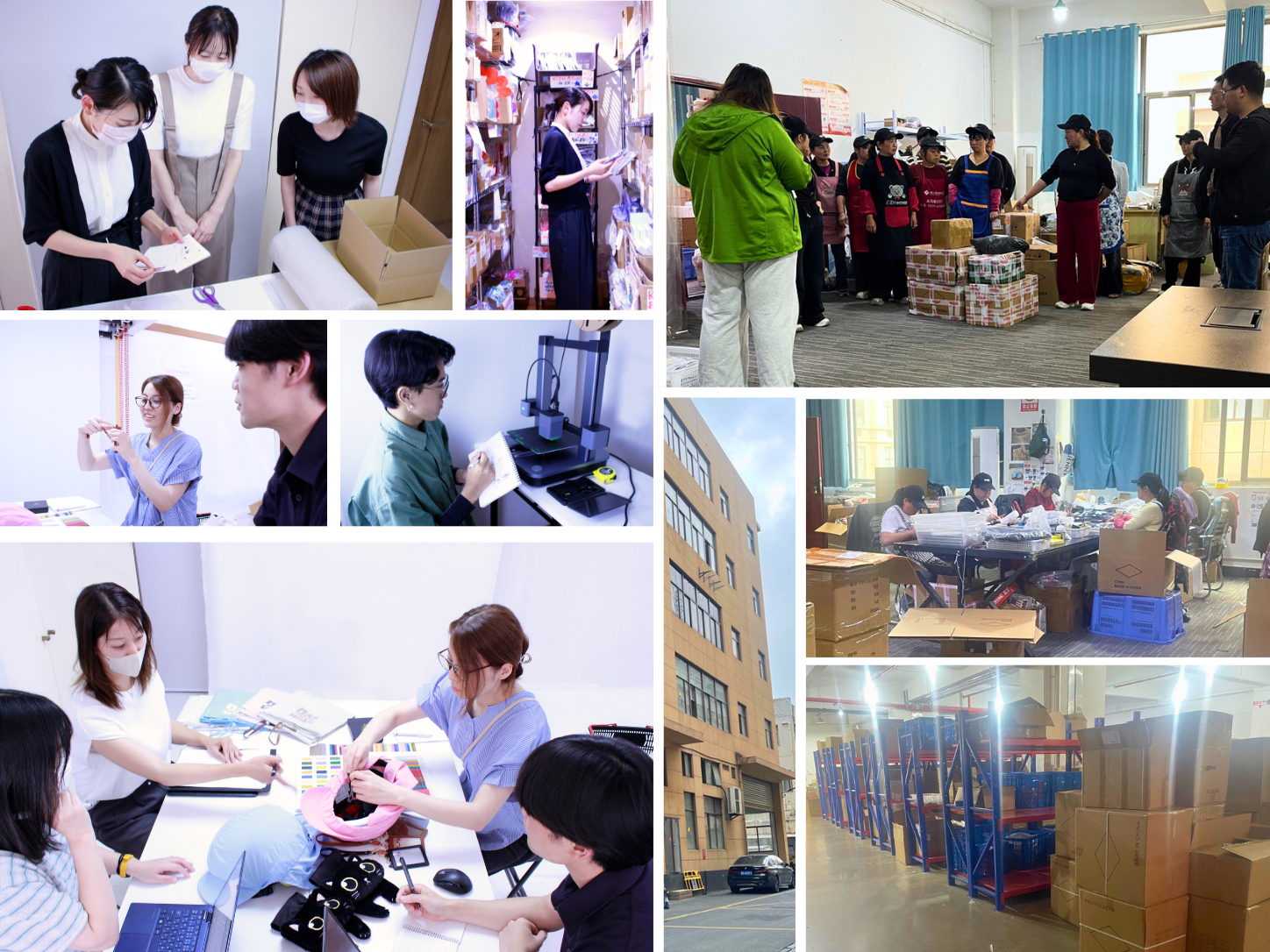 日本と中国のオフィスや倉庫、商品企画の様子